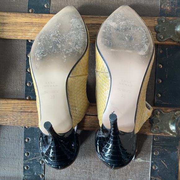 ZARA Snake Embossed Patent Heels size 39 - Picture 4 of 7